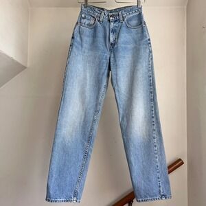 Vintage 90s Levi's 560 Loose Fit Straight Leg Jeans 5 JR Light Wash High Rise 26